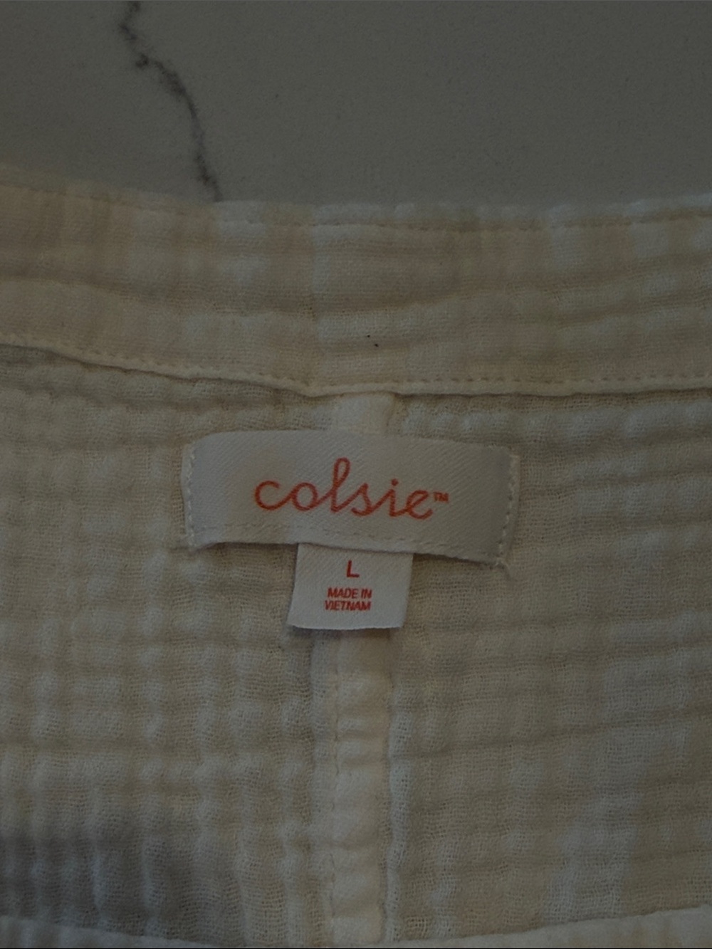 Colsie Women’s Cotton Gauze Romper White Large - Picture 2 of 2